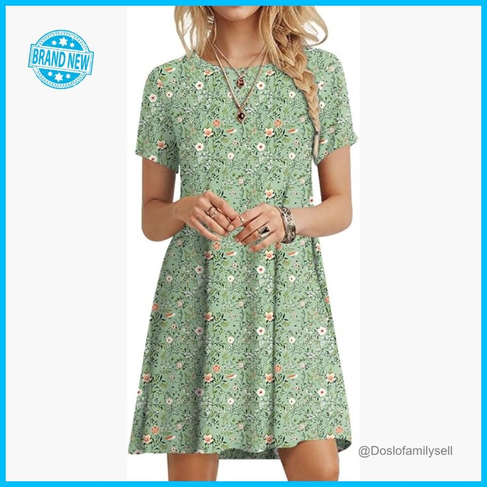 Soft Rayon Midi Dress Loose Fit Casual Elegant Summer T-Shirt Style